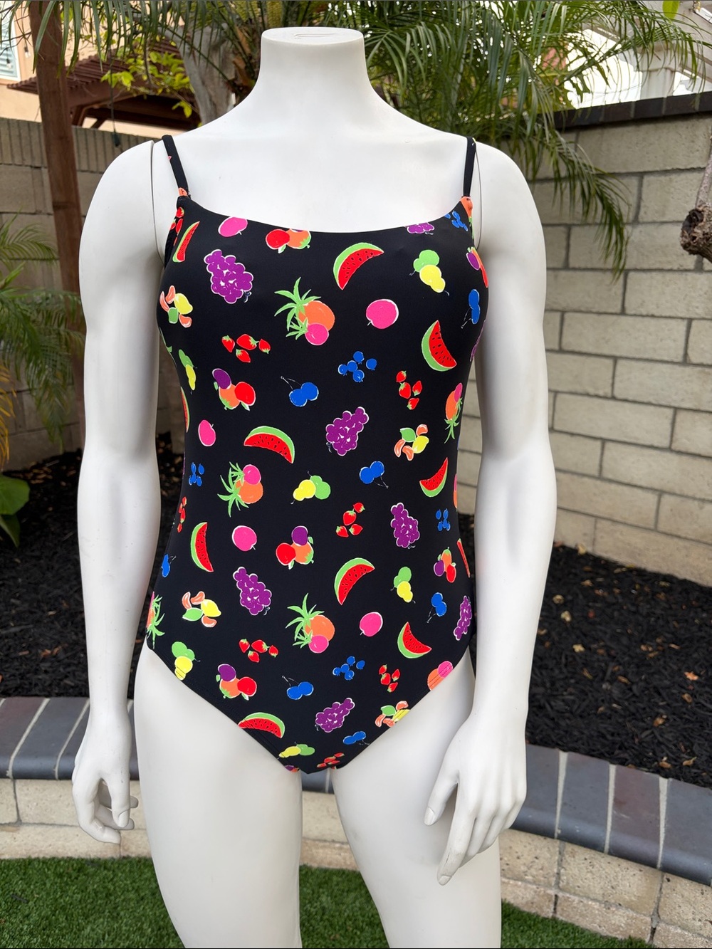 kate spade Black One-Piece Swimsuit with Neon Fruit Print - Picture 2 of 8